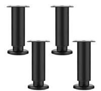 NBKJDSXL 4 piedini per mobili, neri, regolabili in altezza, piedini per mobili, piedini di supporto regolabili, per mobili, armadi, letti, con viti (12-18 cm)