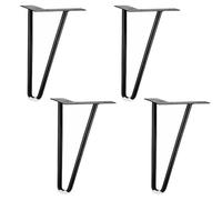 NBKJDSXL Forcine da tavolo stile moderno gambe mobili in metallo forcine con protezioni pavimento e viti per scrivania, armadietto, comodino, 15 cm, 4 pezzi