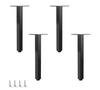 NBKJDSXL Gambe regolabili per tavoli, set da 4, finitura in lega di alluminio spazzolato oro, antiruggine per mobili fai da te e porta TV (Black,30cm)