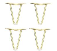NBKJDSXL Set di 4 gambe da tavolo in metallo dorato con forcina, gambe da tavolo in metallo per tavolino da caffè, armadietto, 40 cm