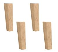 NBKJDSXL Set di 4 gambe quadrate in legno per mobili, gambe per mobili in rovere con piedini per gambe, gambe in legno massello per armadio, divano, tavolino da caffè, colore naturale (30 cm)