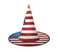 NBMghn 1 cappello di Halloween streghe Decor - Vintage American USA Flag Print Party Witch Costume Cosplay, gioco di ruolo Festival Carnevale Fascia