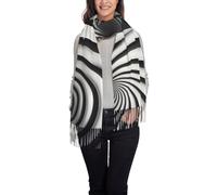 NBMghn Bella sciarpa da donna con nappe con stampa fenice - scialle con frange per autunno inverno, leggera e morbida, perfetta per viaggi casual, Illusione ottica a spirale Gif, Taglia unica