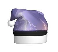NBMghn Cappello di Natale con stampa tempesta fulminea per adulti, unisex, cappello di Babbo Natale, capodanno, bomboniere, cappelli per le vacanze
