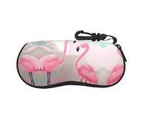 NBMghn Custodia per occhiali - Custodia protettiva con cerniera morbida con stampa del Monte Fuji all'inizio della primavera, graziosa borsa portatile per occhiali da sole, Amore fenicottero, Taglia