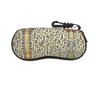 NBMghn Custodia per occhiali - Custodia protettiva morbida con cerniera per buon compleanno con bella stampa, graziosa borsa portatile per occhiali da sole, Mappa del tesoro del labirinto, Taglia