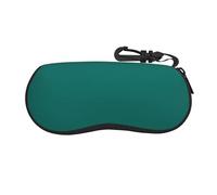 NBMghn Custodia per occhiali - Custodia protettiva morbida con cerniera per occhiali da sole con stampa di frutta rossa, graziosa borsa portatile per occhiali da sole, Verde scuro tinta unita 1