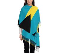 NBMghn Elegante sciarpa con nappe con stampa bandiera dello Stato della Palestina per autunno e inverno, scialle leggero e alla moda con frange per donna, Bandiera Delle Bahamas, Taglia unica