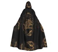 NBMghn Mantello con cappuccio unisex per adulti, con scorpione dorato, per cosplay, feste ed eventi a tema