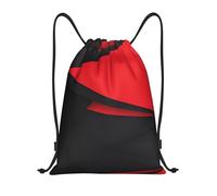 NBMghn Sacca leggera con coulisse - Gym Red Black Print Sackpack con cinghie regolabili - perfetto per sport, yoga, viaggi, Nero , S