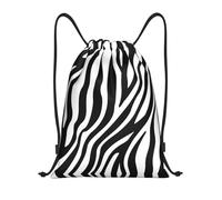 NBMghn Sacca leggera con coulisse - Gym Zebra linee sottili stampa zaino con cinghie regolabili - perfetto per sport, yoga, viaggi, Nero , S