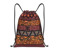 NBMghn Sacca leggera con coulisse - Palestra africana fango panno stampa tribale zaino con cinghie regolabili - perfetto per sport, yoga, viaggi, Nero , S