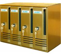 ALUBOX Cassetta postale Cubo C4 4 posti bronzo 42x30x17.5
