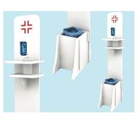 Piantana totem porta igienizzanti e guanti