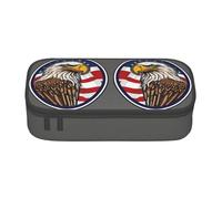 NBRIEU American Bald Eagle Print astuccio grande capacità, multi scomparto cancelleria scatola organizzatore, Nero, One Size, Stampa