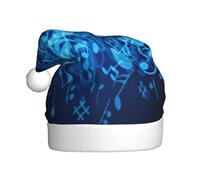 NBRIEU Cappello natalizio con stampa di note musicali blu, decorazione natalizia, forniture e regali per feste di Capodanno