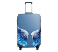 NBRIEU Copertura elastica per valigia con stampa di ali d'angelo, alla moda, lavabile, adatta per bagagli da 45 a 81 cm, Nero, Medium