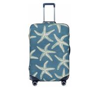 NBRIEU Copertura elastica per valigia, con stampa di stelle marine, in lana, alla moda, lavabile, adatta per bagagli da 45,7 a 81,7 cm, Nero, X-Large