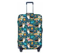 NBRIEU Corgi Print - Copertura elastica per valigia, alla moda, lavabile, adatta per bagagli da 45,7 a 81,7 cm, Nero, X-Large