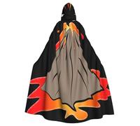 NBRIEU Mantello unisex a figura intera con stampa vulcano con cappuccio, mantello per carnevale e cosplay