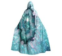 NBRIEU Mantello unisex a lunghezza intera, con stampa in agata color foglia di tè, con cappuccio, per carnevale e cosplay