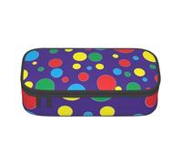 NBRIEU Twister Polka Dots Print grande capacità matita caso, multi scomparto cancelleria scatola organizzatore, Nero, One Size, Stampa