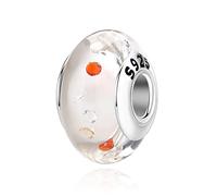 Nbsameng Ciondolo in vetro di Murano, bracciale e ciondolo da donna, in argento Sterling 925, Pandora compatibile con Gnoce e Trollbeads, 4 mm à 4,5 mm, Argento sterling