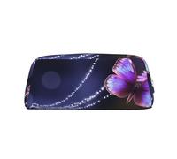 NBSKSDLK Bella borsa per il trucco con farfalla viola per donne e uomini astuccio da viaggio piccola borsa cosmetica borsa da toilette con cerniera borse estetiche penne borse portaoggetti alla moda