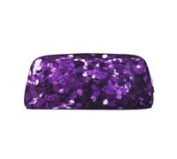 NBSKSDLK Bella borsa per il trucco viola glitterata per donne e uomini astuccio da viaggio piccola borsa cosmetica con cerniera borse estetiche penne estetiche borse portaoggetti alla moda portamonete