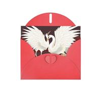 NBSKSDLK Biglietti di auguri con due gru e crisantemi per tutte le occasioni, biglietti vuoti con buste, biglietti di compleanno pop-up, biglietti di ringraziamento personalizzati, 10 x 15 cm