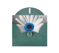 NBSKSDLK Biglietti di auguri con margherite bianche e blu, per tutte le occasioni, con buste, biglietti di compleanno pop-up, biglietti di ringraziamento personalizzati, 10 x 15 cm