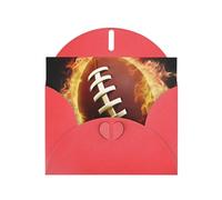 NBSKSDLK Biglietti di auguri con motivo football americano fiammeggiante per tutte le occasioni, biglietti vuoti con buste, biglietti di compleanno pop-up cartoline di ringraziamento personalizzati