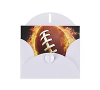 NBSKSDLK Biglietti di auguri con motivo football americano fiammeggiante per tutte le occasioni, biglietti vuoti con buste, biglietti di compleanno pop-up cartoline di ringraziamento personalizzati