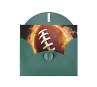 NBSKSDLK Biglietti di auguri con motivo football americano fiammeggiante per tutte le occasioni, biglietti vuoti con buste, biglietti di compleanno pop-up cartoline di ringraziamento personalizzati