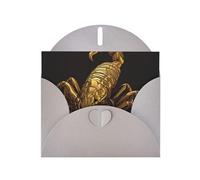 NBSKSDLK Biglietti di auguri con scorpione dorato per tutte le occasioni, biglietti vuoti con buste, biglietto di compleanno pop-up cartoline di ringraziamento personalizzato, 10 x 15 cm