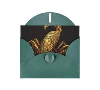 NBSKSDLK Biglietti di auguri con scorpione dorato per tutte le occasioni, biglietti vuoti con buste, biglietto di compleanno pop-up cartoline di ringraziamento personalizzato, 10 x 15 cm