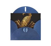 NBSKSDLK Biglietti di auguri con scorpione dorato per tutte le occasioni, biglietti vuoti con buste, biglietto di compleanno pop-up cartoline di ringraziamento personalizzato, 10 x 15 cm