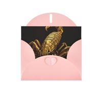 NBSKSDLK Biglietti di auguri con scorpione dorato per tutte le occasioni, biglietti vuoti con buste, biglietto di compleanno pop-up cartoline di ringraziamento personalizzato, 10 x 15 cm