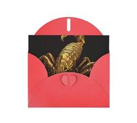 NBSKSDLK Biglietti di auguri con scorpione dorato per tutte le occasioni, biglietti vuoti con buste, biglietto di compleanno pop-up cartoline di ringraziamento personalizzato, 10 x 15 cm