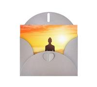 NBSKSDLK Biglietti di auguri per meditazione yoga per tutte le occasioni, biglietti vuoti con buste, biglietti di compleanno pop-up, biglietti di ringraziamento personalizzati, 10 x 15 cm