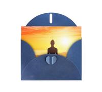 NBSKSDLK Biglietti di auguri per meditazione yoga per tutte le occasioni, biglietti vuoti con buste, biglietti di compleanno pop-up, biglietti di ringraziamento personalizzati, 10 x 15 cm