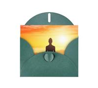 NBSKSDLK Biglietti di auguri per meditazione yoga per tutte le occasioni, biglietti vuoti con buste, biglietti di compleanno pop-up, biglietti di ringraziamento personalizzati, 10 x 15 cm
