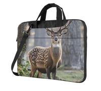 NBSKSDLK Borsa a tracolla per computer portatile con cervo mimetico, idea regalo per uomini e donne, borsa a tracolla protettiva a 360 gradi, nero, 13 inch