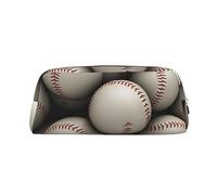 NBSKSDLK Borsa da trucco da baseball per donne e uomini, astuccio da viaggio, piccola borsa per cosmetici con cerniera, borse da toilette estetiche borse per penne estetiche portamonete in pelle