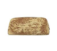 NBSKSDLK Borsa da trucco vintage con mappa del tesoro per donne e uomini, astuccio da viaggio, piccola borsa per cosmetici con cerniera, borse per penne estetiche borse portaoggetti alla moda