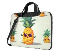 NBSKSDLK Borsa per computer portatile con simpatico ananas, borsa a tracolla per computer portatile protettiva a 360 gradi, nero, 14 inch