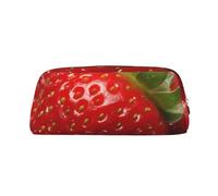 NBSKSDLK Borsa per il trucco alla frutta con fragola rossa per donne e uomini, astuccio da viaggio piccola borsa cosmetica con cerniera borse da toilette estetiche borse per penne estetiche borse