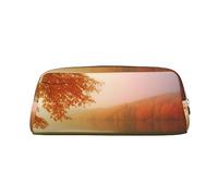 NBSKSDLK Borsa per il trucco autunnale per donne e uomini, astuccio da viaggio, piccola borsa per cosmetici con cerniera, borse da toilette estetiche borse per penne in pelle portamonete, Oro, Taglia