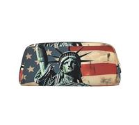 NBSKSDLK Borsa per il trucco con bandiera americana Statua Liberty per donne uomini astuccio da viaggio piccola borsa cosmetica borsa da toilette borse estetiche penne estetiche borse portaoggetti
