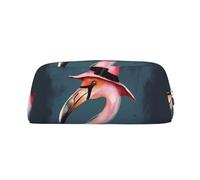 NBSKSDLK Borsa per il trucco con cappello da strega fenicottero di Halloween per donne e uomini, astuccio da viaggio piccola borsa cosmetica con cerniera Borse da toilette estetiche Borse per penne